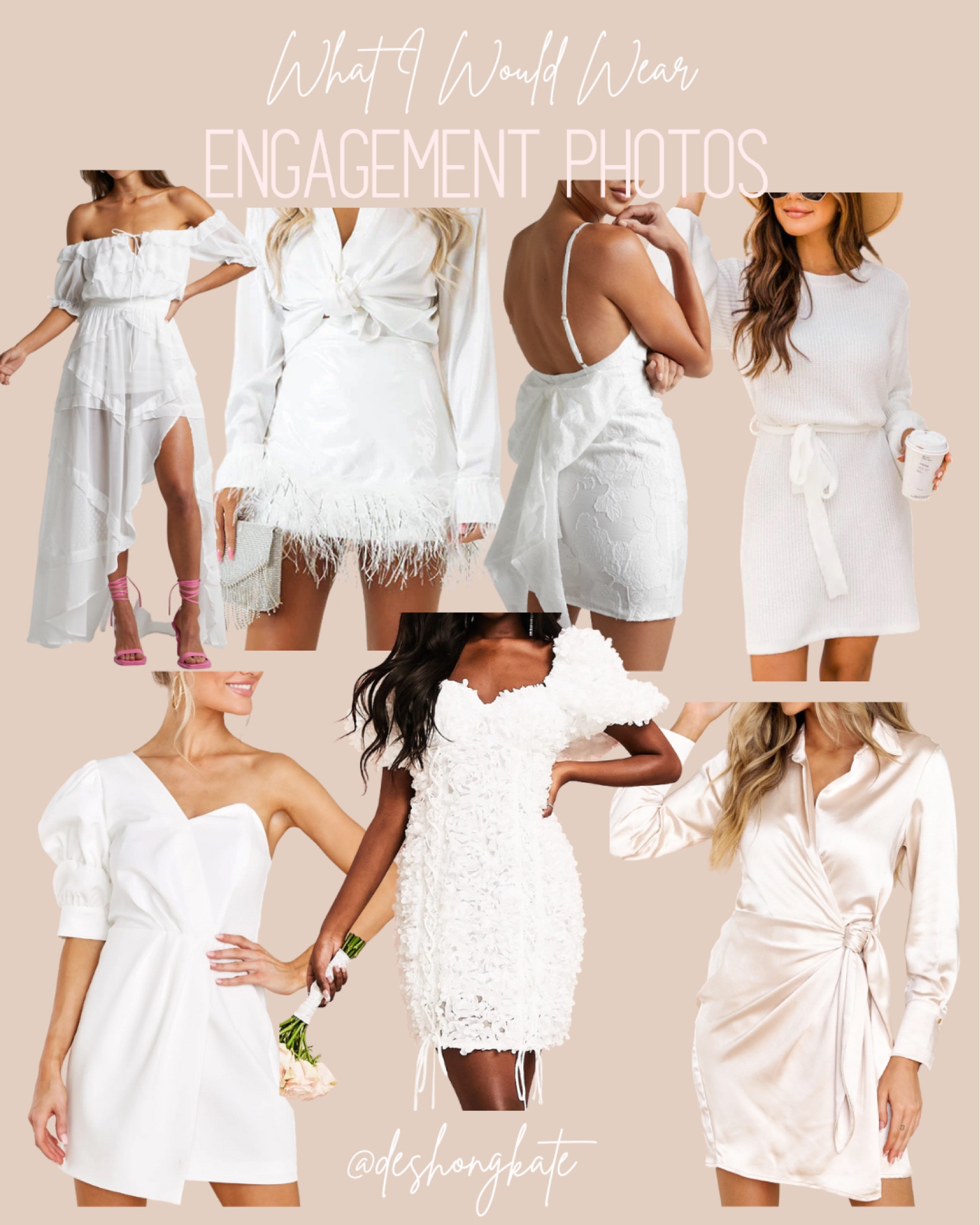 engagement photos // white dress // bride // bachelorette // puff sleeve // feathers // bridal // bridal shower // wedding // engaged // bows // white 

#LTKunder100 #LTKwedding #LTKstyletip
