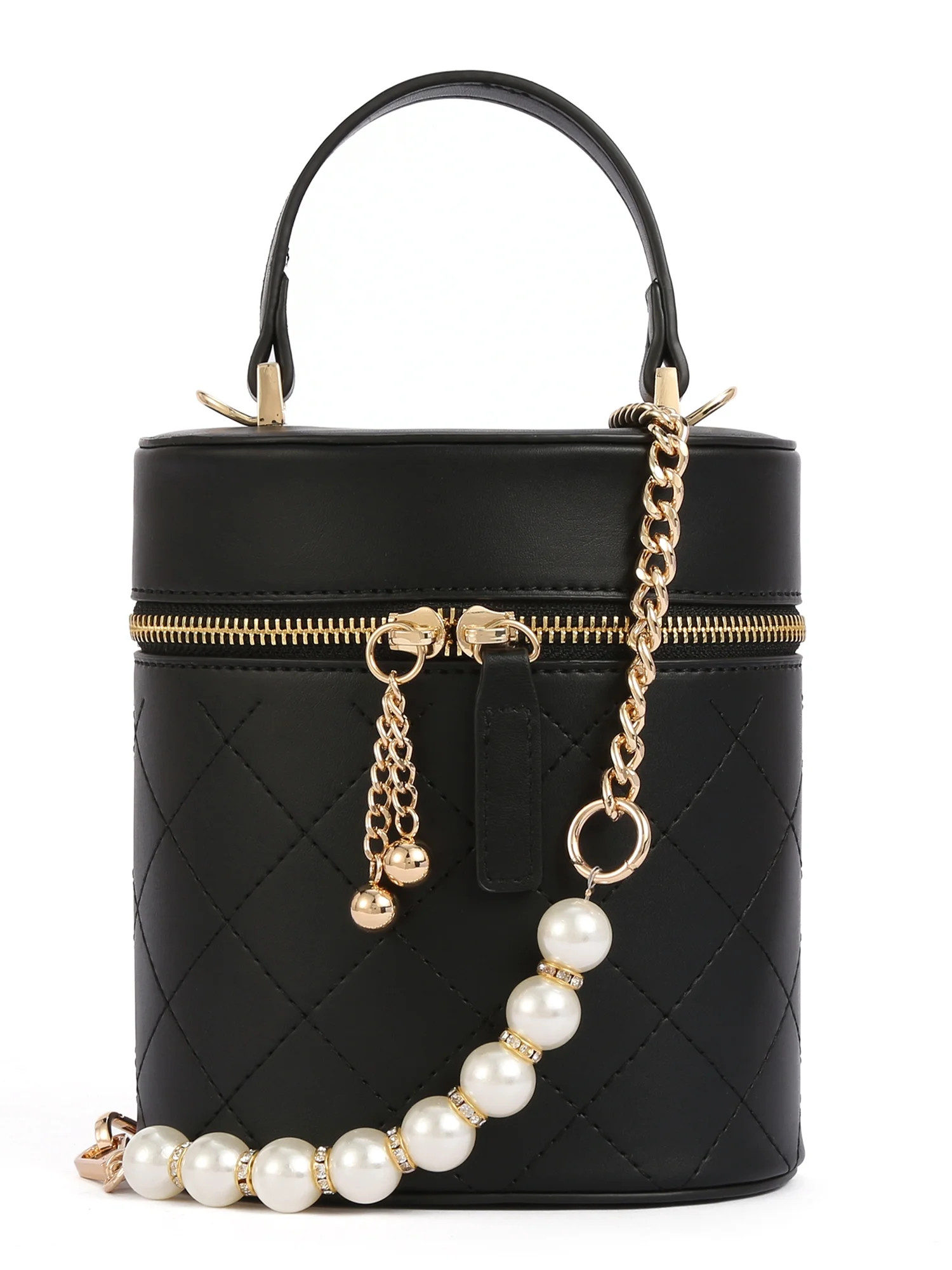 BeCool Women's Cylinder Top Handle Crossbody Bag Black | Walmart (US)