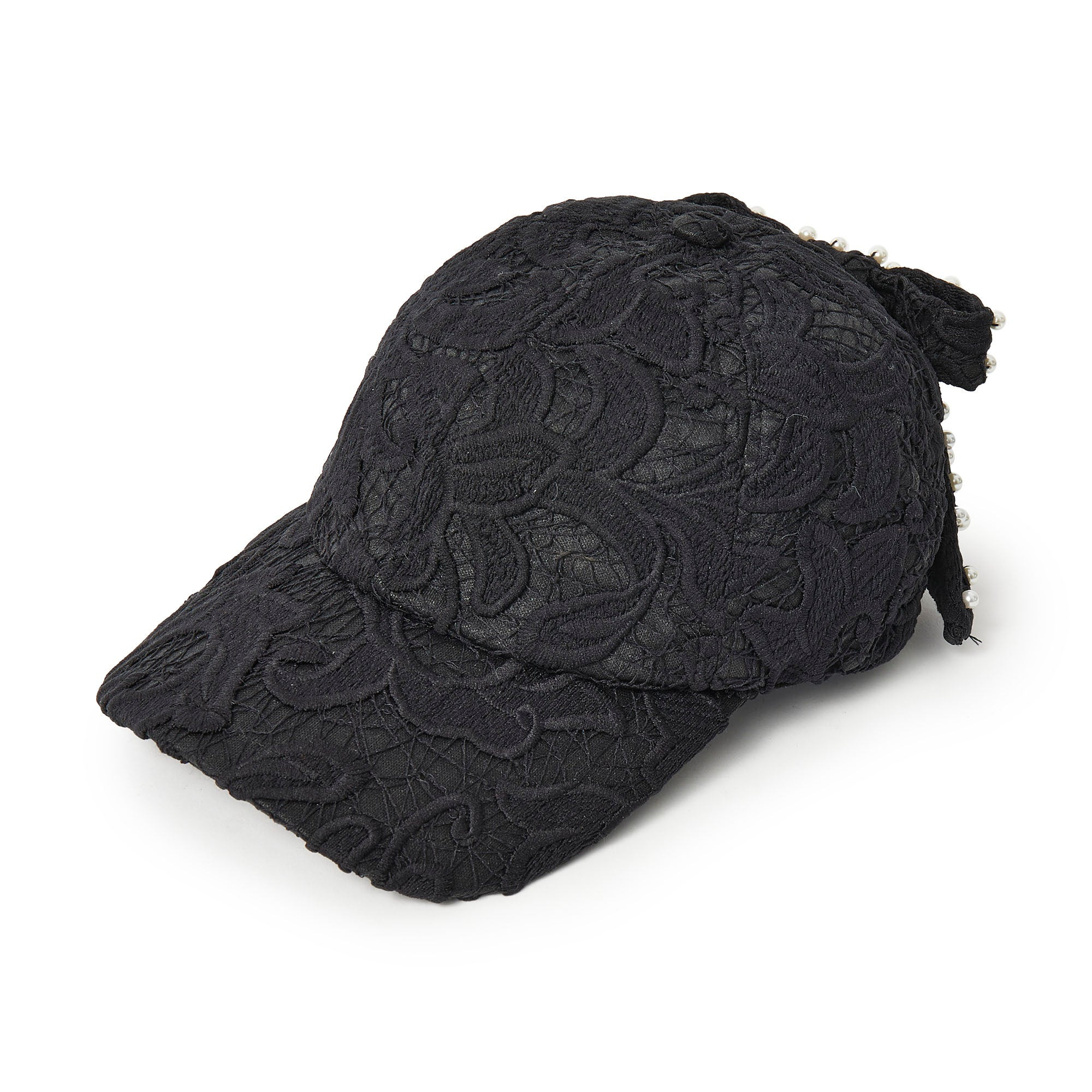 JET LACE BOW EMBELLISHED BASEBALL CAP | LELE SADOUGHI