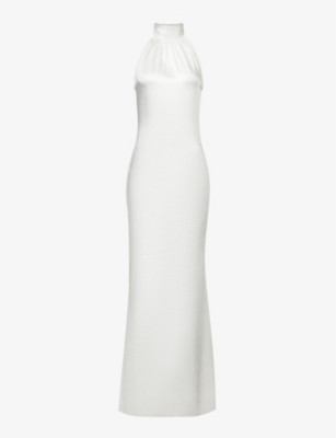 Odelle high-neck satin maxi dress | Selfridges