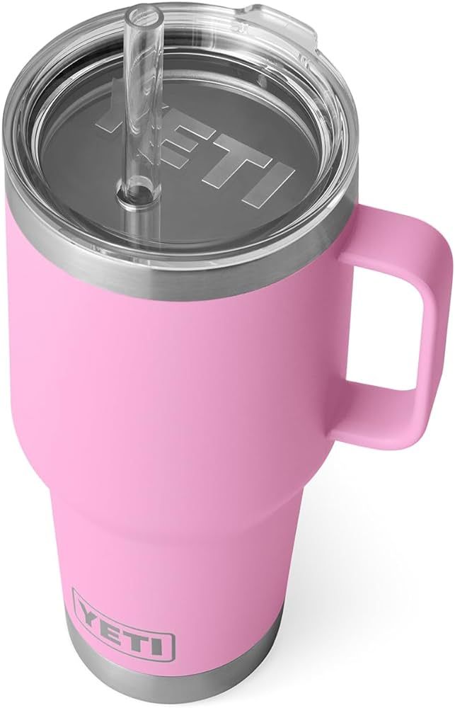 YETI Rambler 35 oz Stainless Steel Vacuum Insulated Tumbler with Lid and Straw, Power Pink | Amazon (US)
