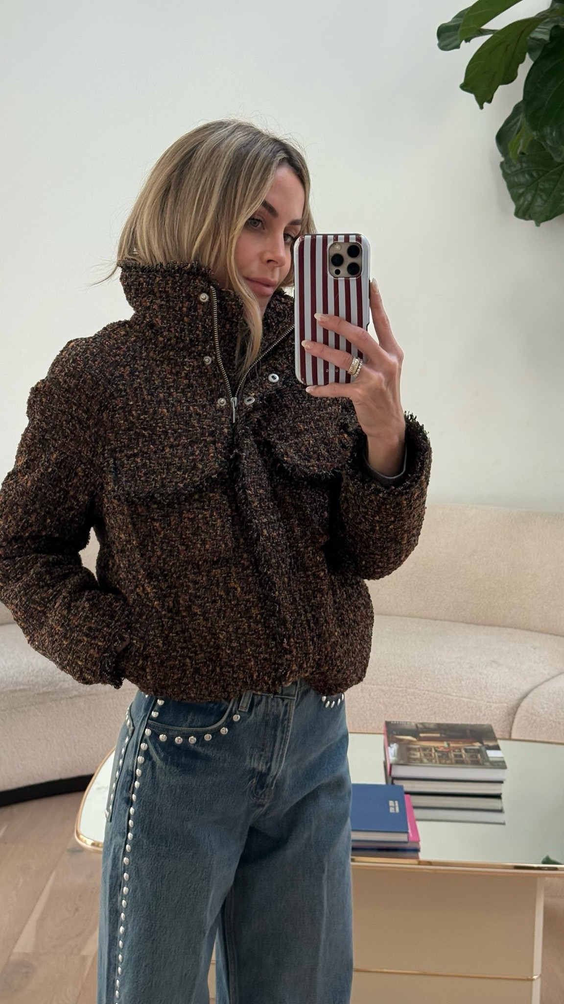 tweed bomber for fall 🤎