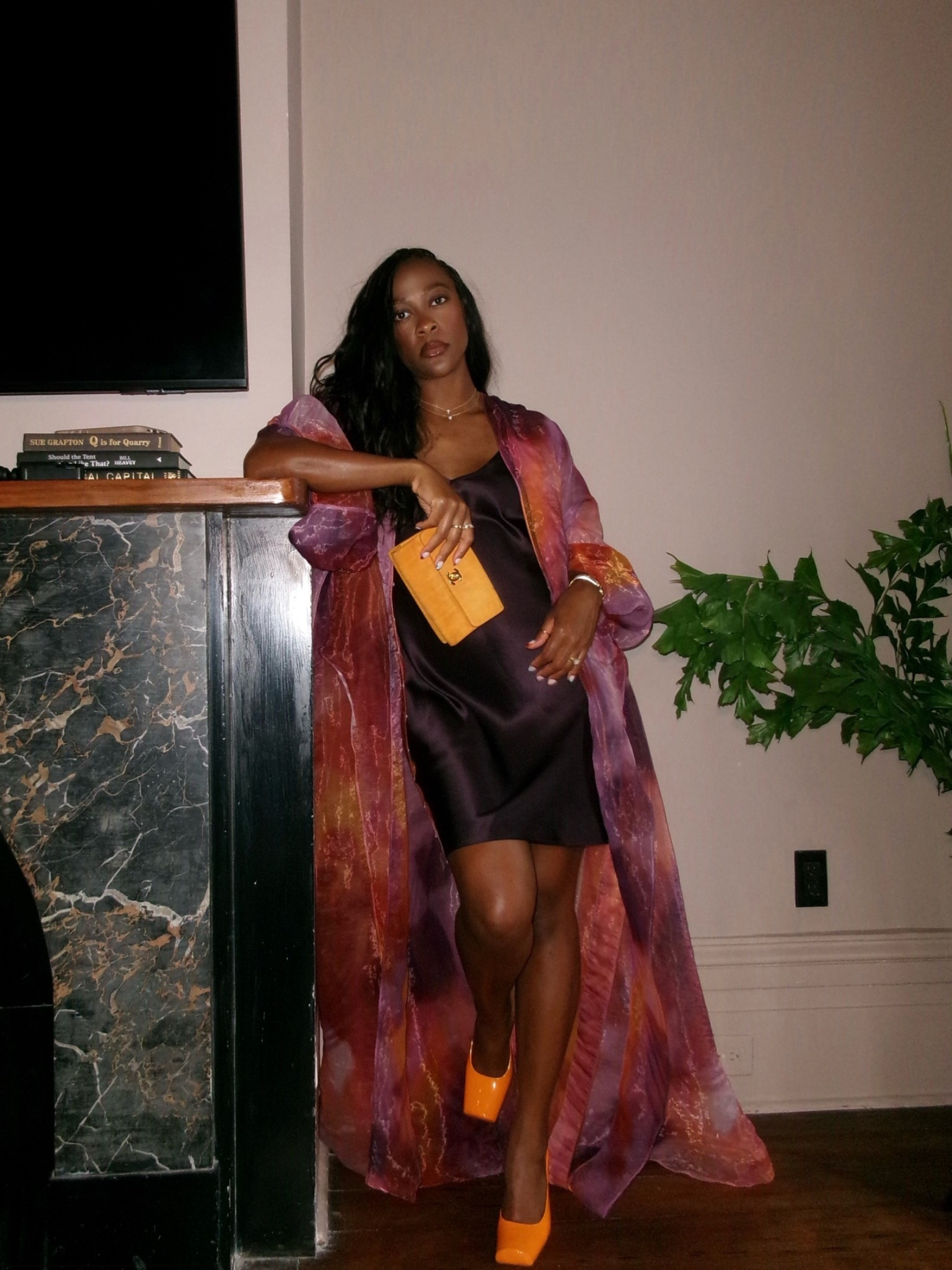 Silk mini dress, kimono robe

#LTKootd