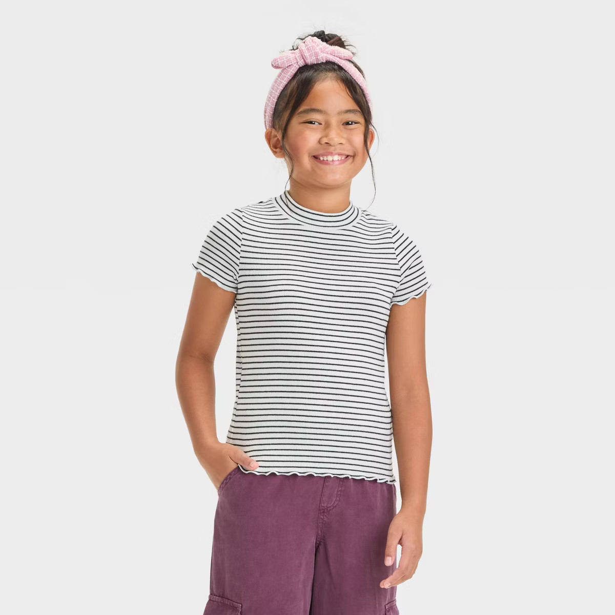 Girls' Short Sleeve Rib T-Shirt - Cat & Jack™ | Target