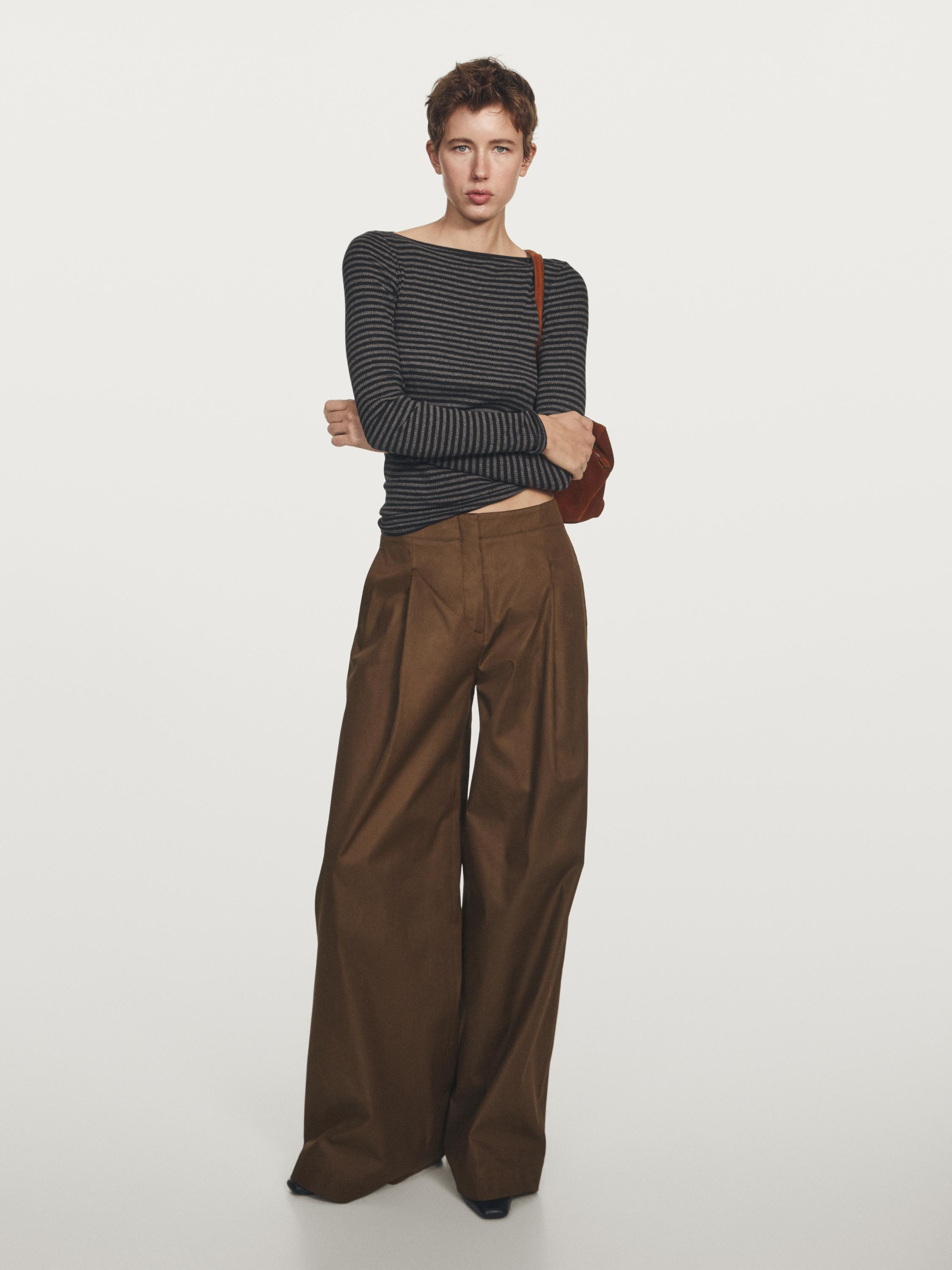 High-waist wide-leg trousers | Massimo Dutti US