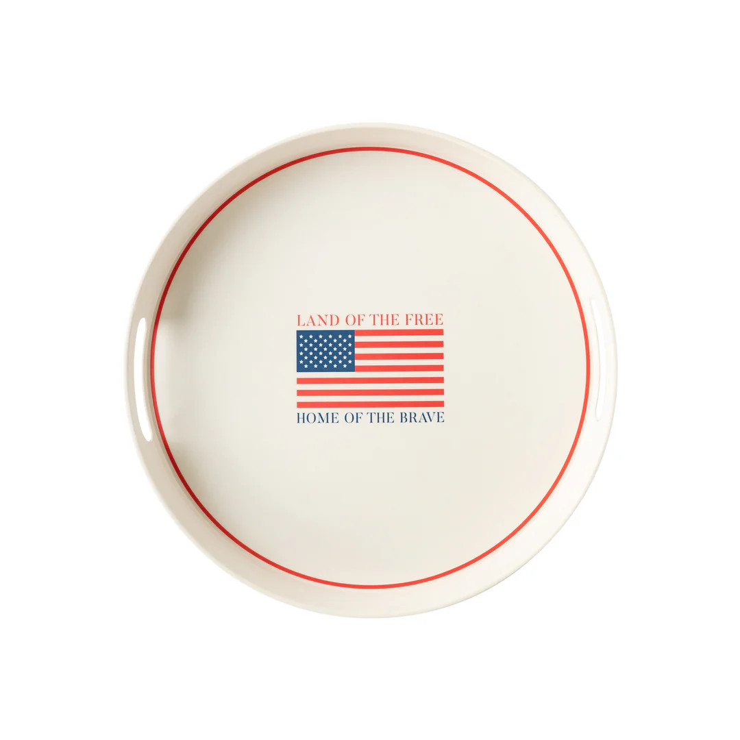 Land of the Brave Reusable Bamboo Round Serving Tray | My Mind's Eye