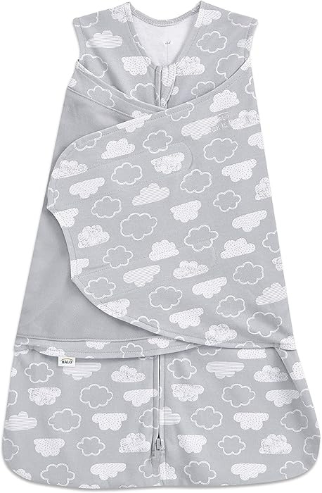 HALO 100% Cotton Sleepsack Swaddle, 3-Way Adjustable Wearable Blanket, TOG 1.5, Clouds, Newborn, ... | Amazon (US)