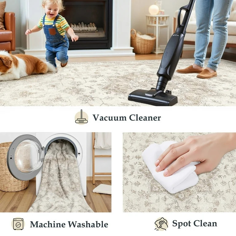 WIPONKEN 8x10 Area Rugs for Living Room Bedroom Dining Room Office Farmhouse, Machine Washable No... | Walmart (US)