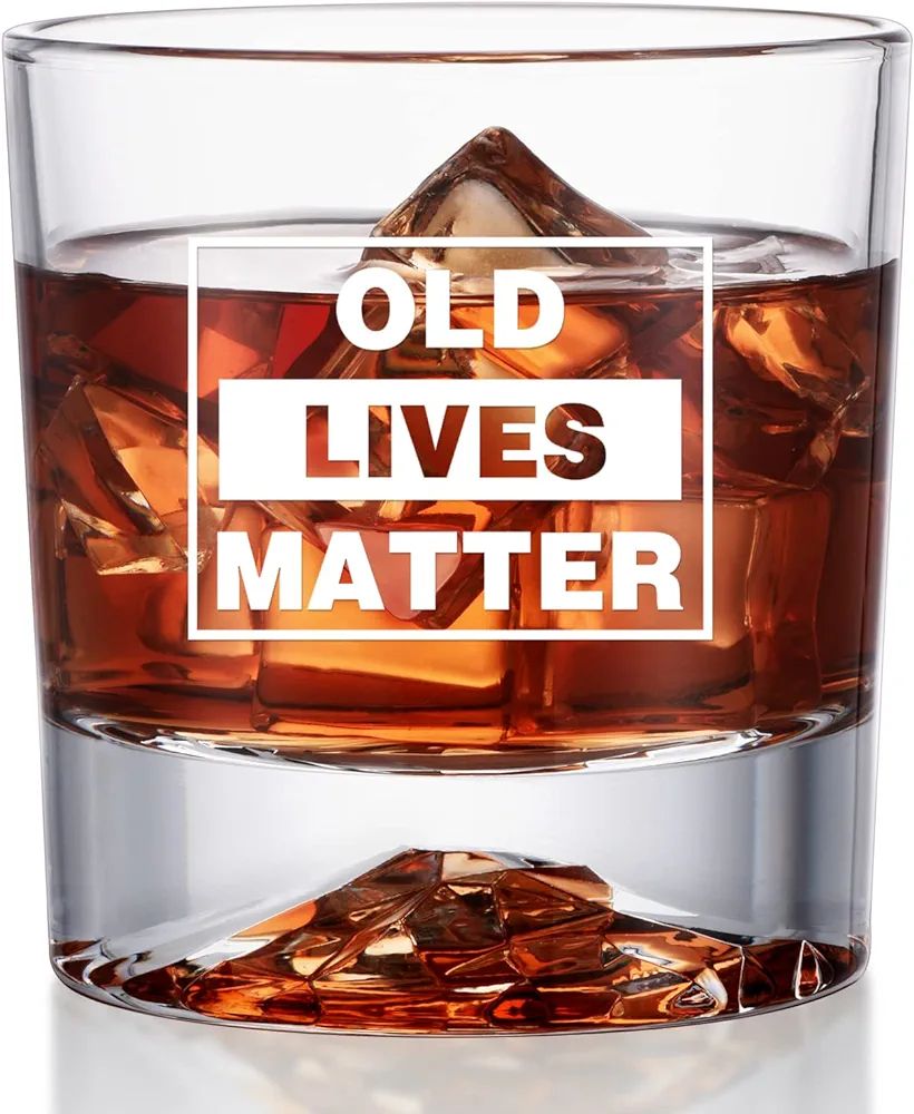 Gifts for Men Dad, OLD LIVES MATTER Whiskey Glass, Funny Grandpa Gag Gift Ideas for Fathers Day C... | Amazon (US)
