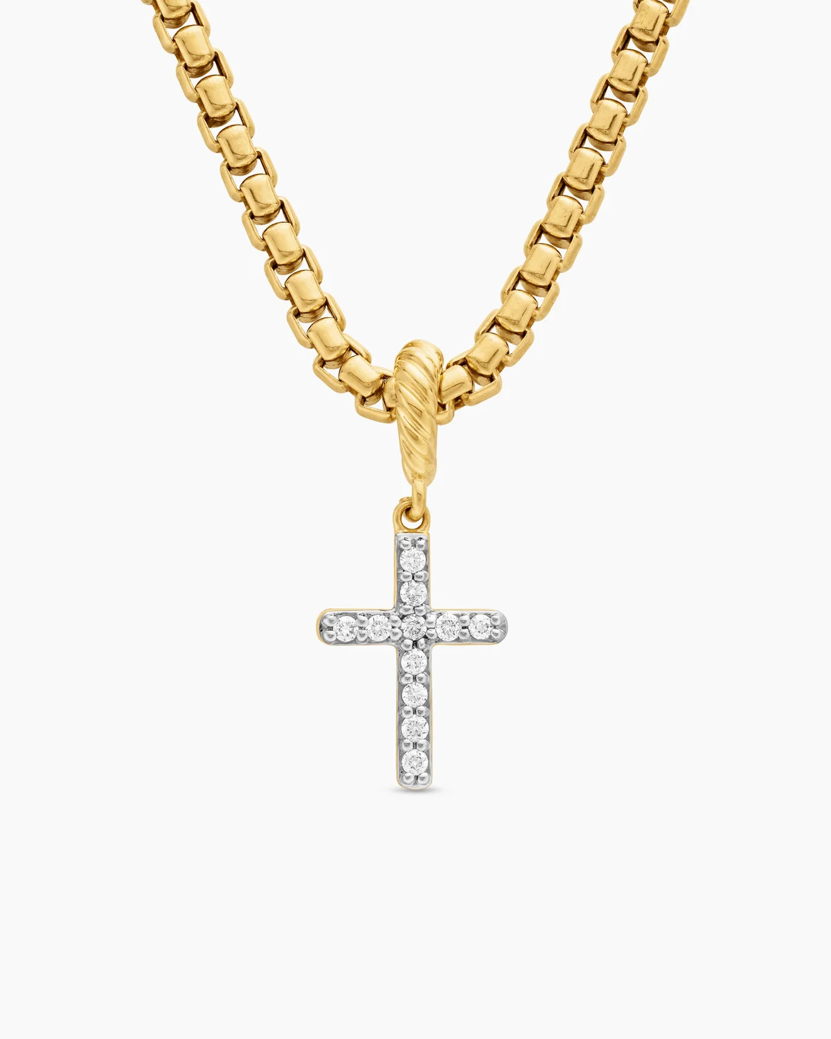 David Yurman | Cable Collectibles® Cross Amulet in 18K Yellow Gold with Diamonds, 17mm | David Yurman