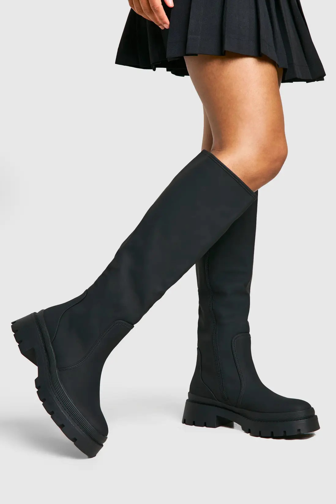 Rubber Knee High Boots | Boohoo.com (UK & IE)