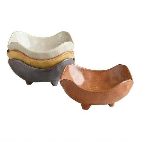 Square Fuji Footed Dish Set Of 4 | World Market