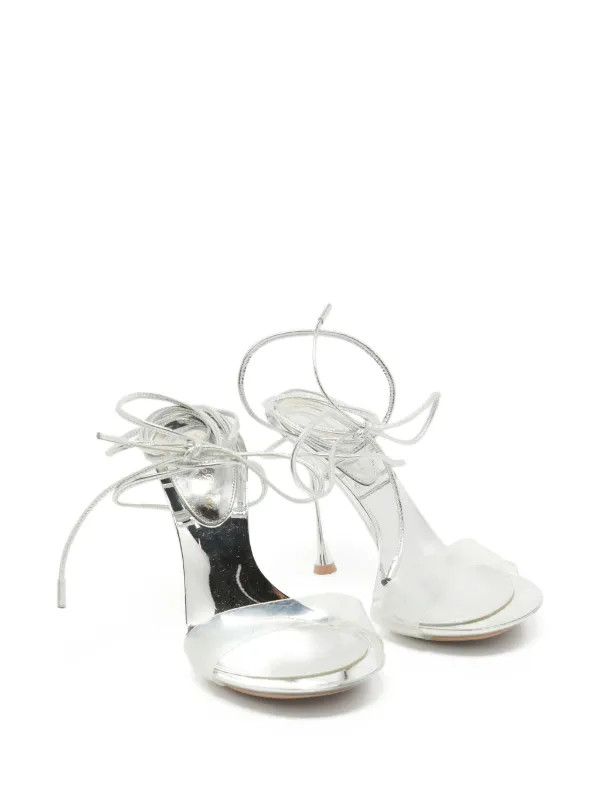 Gianvito Rossi pre-owned 110mm Metallic stiletto-heel Sandals | Silver | FARFETCH | Farfetch Global