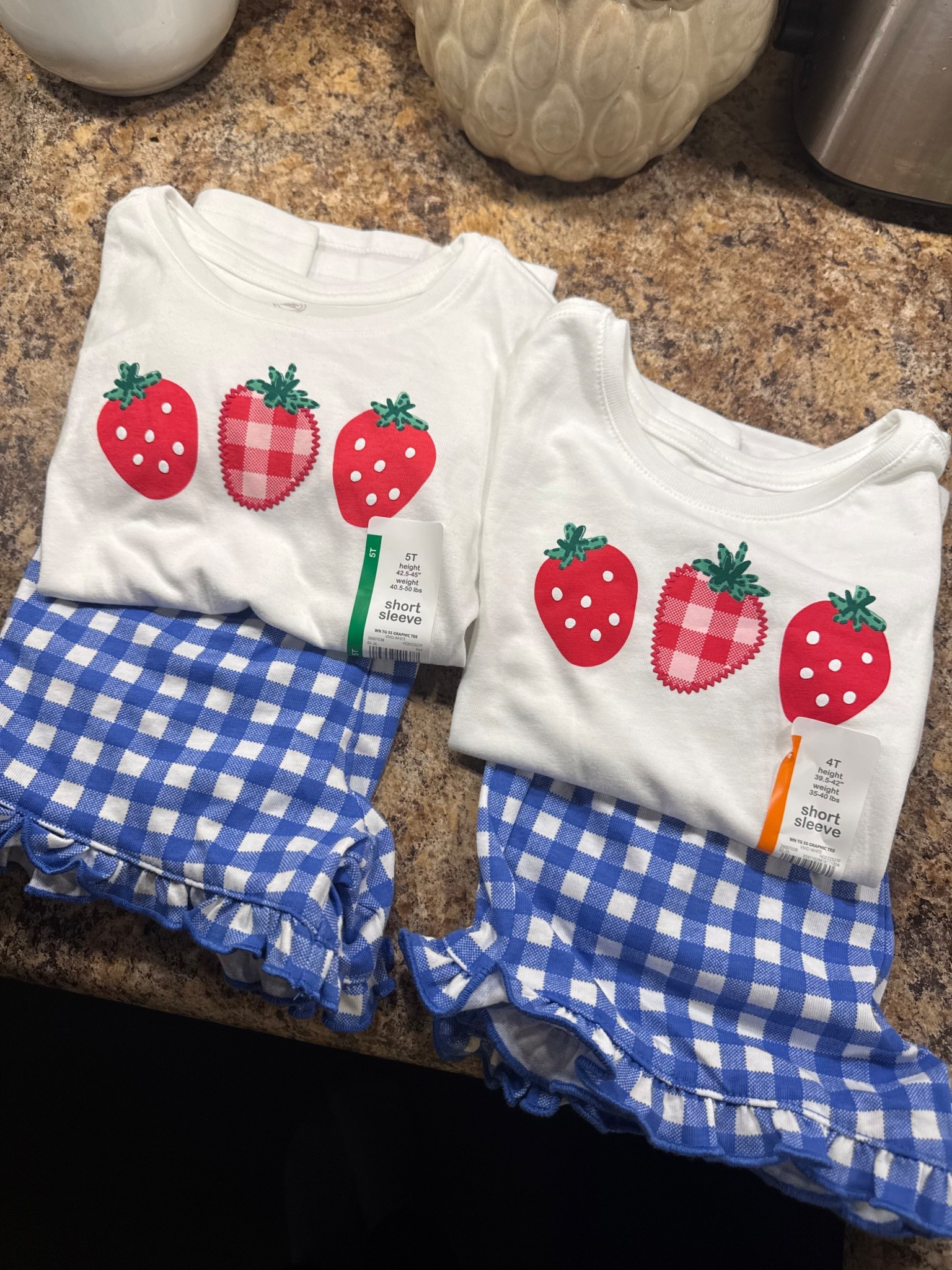 Found the cutest strawberry toddler pieces at Walmart - under $9 for a toddler girl 2 piece Spring outfit 