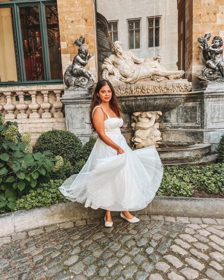 Princess core tulle white dress with corset top and a full tulle skirt ! #tulledress #whitedress #weddingseason #instagramdress 

#LTKeurope #LTKwedding #LTKU