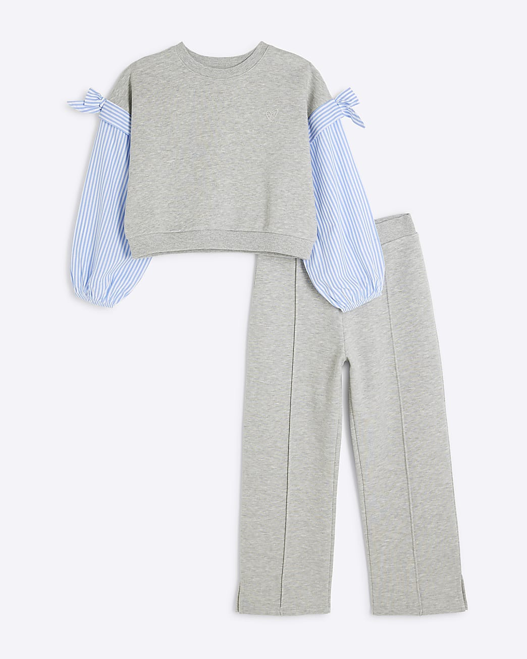 Girls Grey Sweatshirt Jogger Set | River Island UK & IE