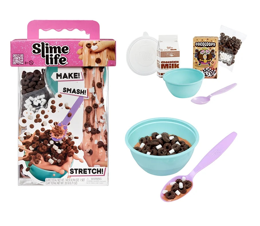 Slime Life Bowl of Choco Cereal DIY Slime Kit, Make, Smash, and Stretch Your Food Slime, Ages 8+ | Walmart (US)