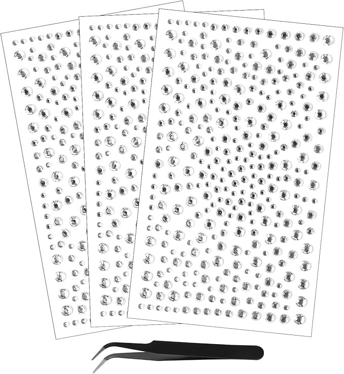 975 Stück Glitzersteine Selbstklebend, 3/4/5/6mm Steinchen Gesicht Aufkleber Basteln Schmucksteine m | Amazon (DE)