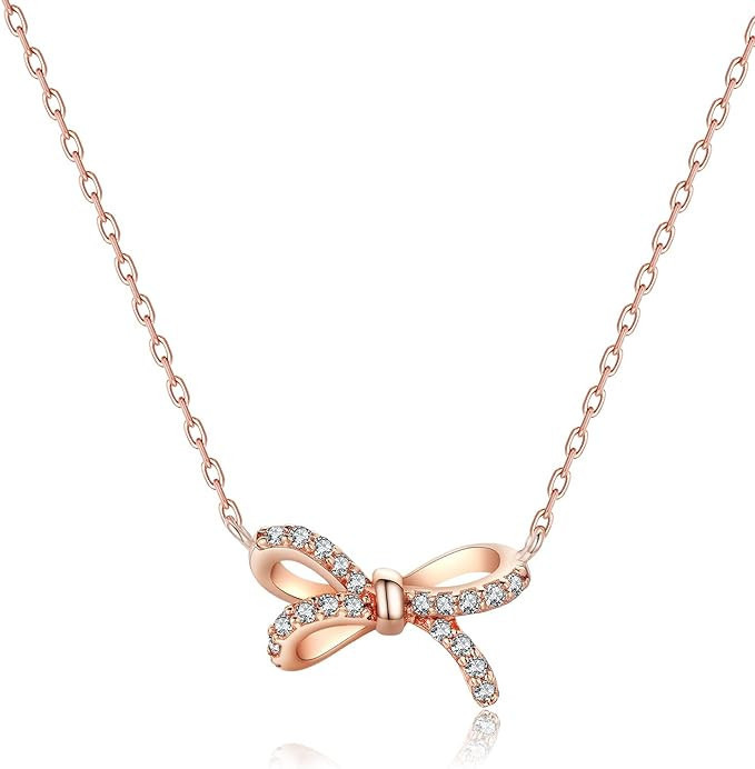 Coodilor Pendant Necklace for Women, 925 Sterling Silver 14K Gold Plated Cubic Zirconia Jewelry | Amazon (US)