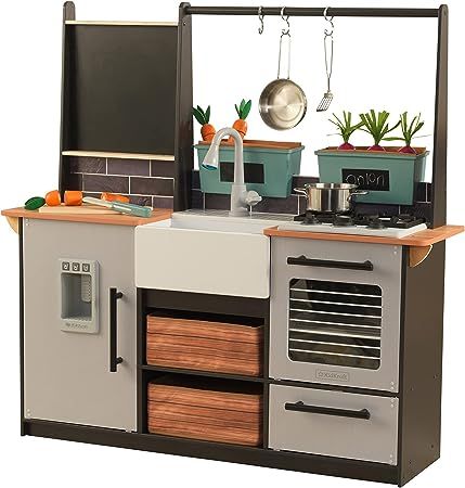 KidKraft Wooden Farm to Table Play Kitchen with EZ Kraft Assembly, Lights & Sounds, Ice Maker and... | Amazon (US)