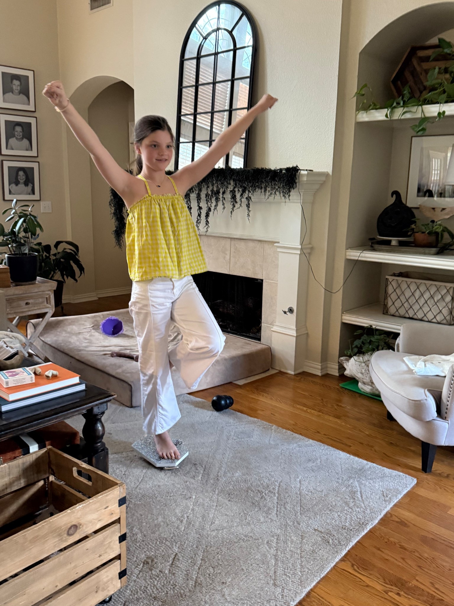 Stunt trainer designed to help balance, flexibility and core strength 