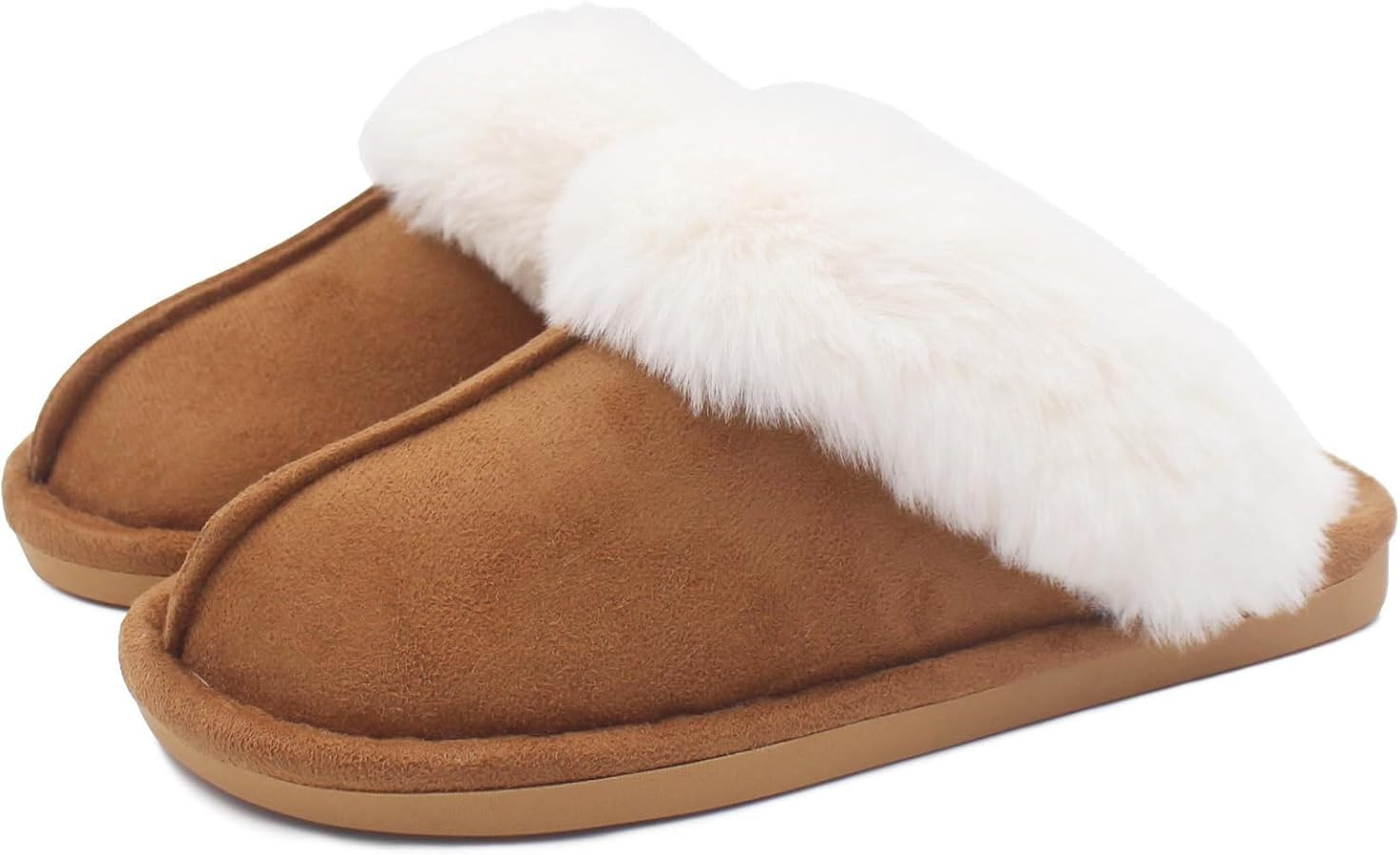 Kids Slippers Girls Boys Memory Foam Soft Plush Warm House Shoes Anti-Slip Fluffy Fur Indoor/Outd... | Amazon (US)