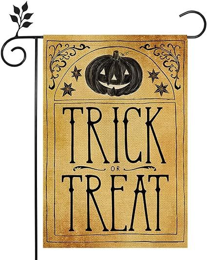 CROWNED BEAUTY Halloween Trick Or Treat Garden Flag Double Sided Vertical 12×18 Inch Spooky Jack... | Amazon (US)