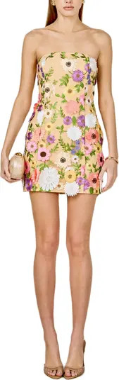 Floral Embroidered Strapless Minidress | Nordstrom