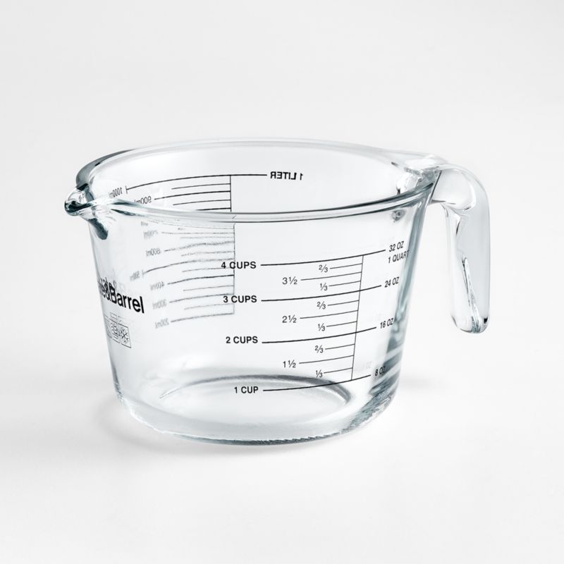 Crate & Barrel 4-Cup Glass Liquid Measuring Cup + Reviews | Crate & Barrel | Crate & Barrel