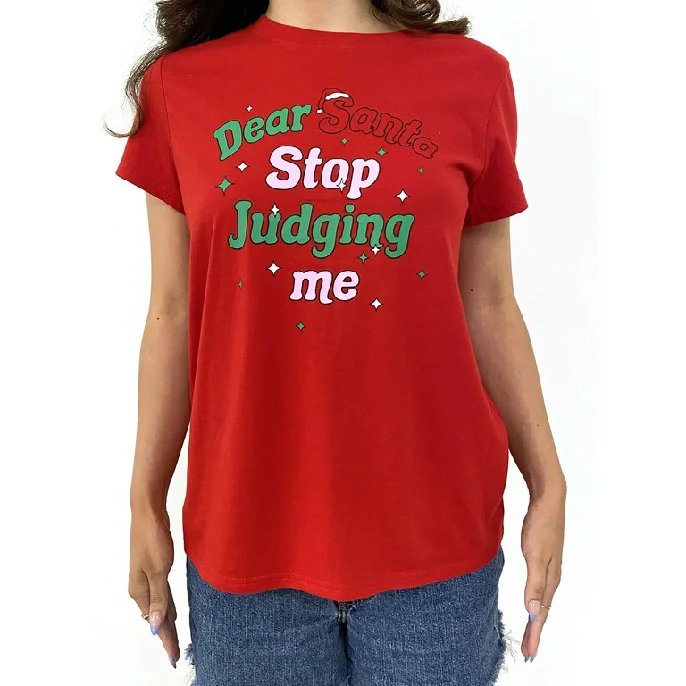 Dear Santa Short Sleeve Graphic Tee, Women's | Walmart (US)