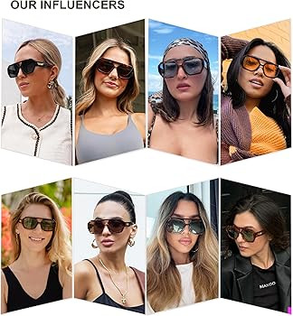 SOJOS Trendy Aviator Sunglasses for Womens Mens Polarized,Hexagonal Square Double Bridge Designer... | Amazon (US)