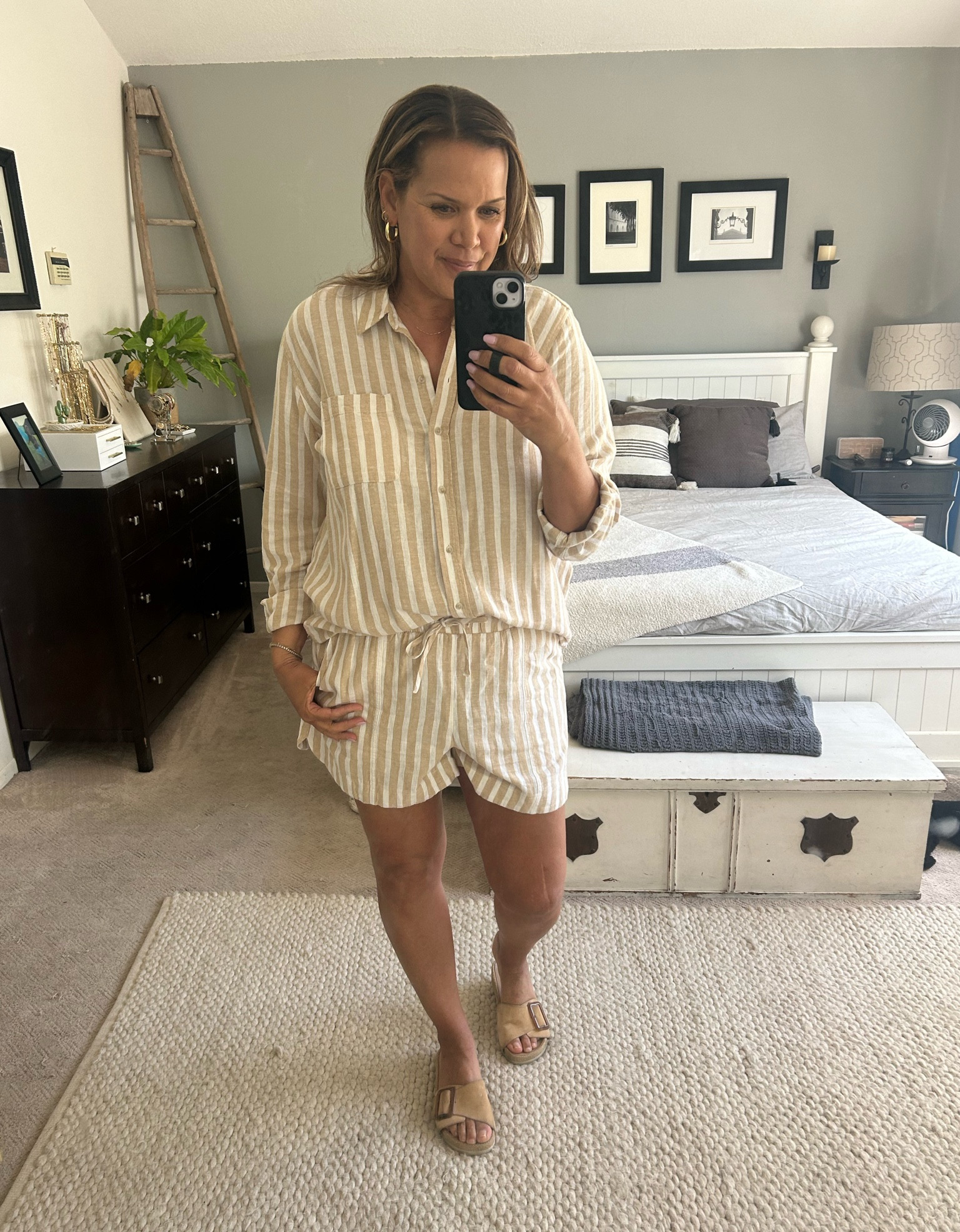 Spring linen shirt + shorts. Definitely bringing this on my trip to Hawaii. Wearing my true size L in shorts and a XL in the top. 

#LTKover40 #LTKmidsize #LTKxTarget