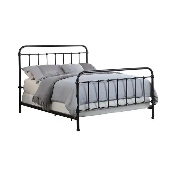 Olaleye Dark Bronze Metal Spindle Panel Bed - King | Bed Bath & Beyond