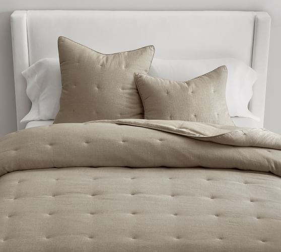 Belgian Flax Linen Comforter, King/Cal. King, Ebony | Pottery Barn (US)