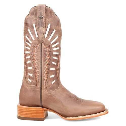 Dan Post Boots Womens Lacey Embroidered Square Toe Casual Boots Mid Calf Low Heel 1-2" - Brown - Size 7.5 M | Amazon (US)
