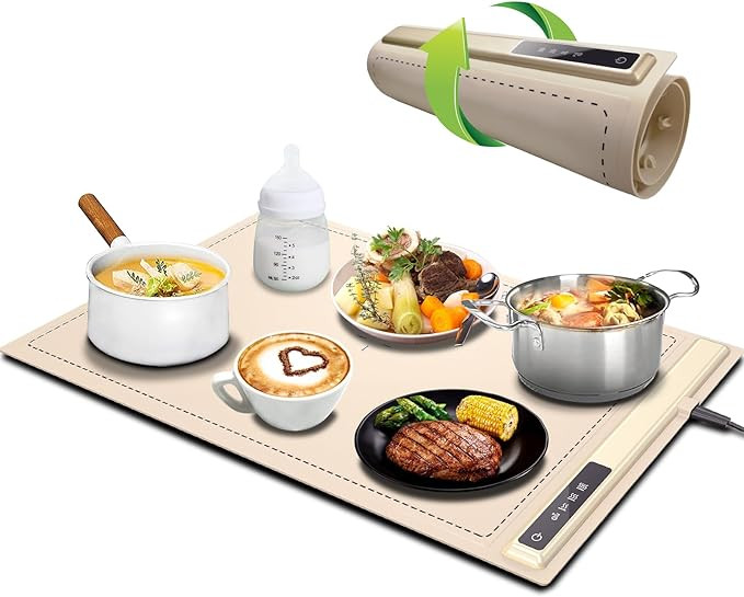 Upgrade Electric Warming Tray with Adjustable Temperature-Portable Warming Mat for Food,Roll Up S... | Amazon (US)