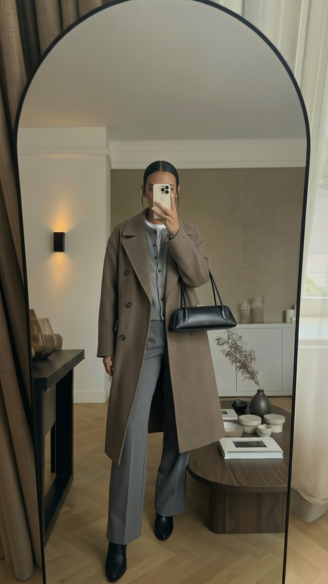 Brown &amp; Grey outfit combination🤎

Tags: brown long coat outfit, grey cardigan outfit, white tshirt, grey trousers outfit, black bag outfit, black boots outfit, autumn workwear outfit, winter work outfit 

#LTKworkwear #LTKwinter #LTKeurope