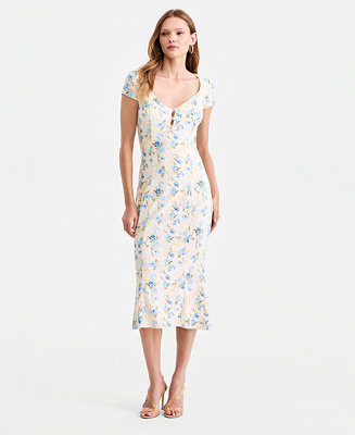 Women's Teodolin Floral Sweetheart Midi Dress | Macy's
