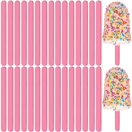 Romooa 30 Pieces Acrylic Popsicle Stick Reusable Cakesicle Sticks Mini Mirror Ice Cream Sticks Cakes | Walmart (US)