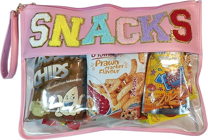 Amazon.com | Chenille Letter Clear Pouch for Travel,Nylon Clear Cosmetic Bag,Monogram Clear Bag,M... | Amazon (US)