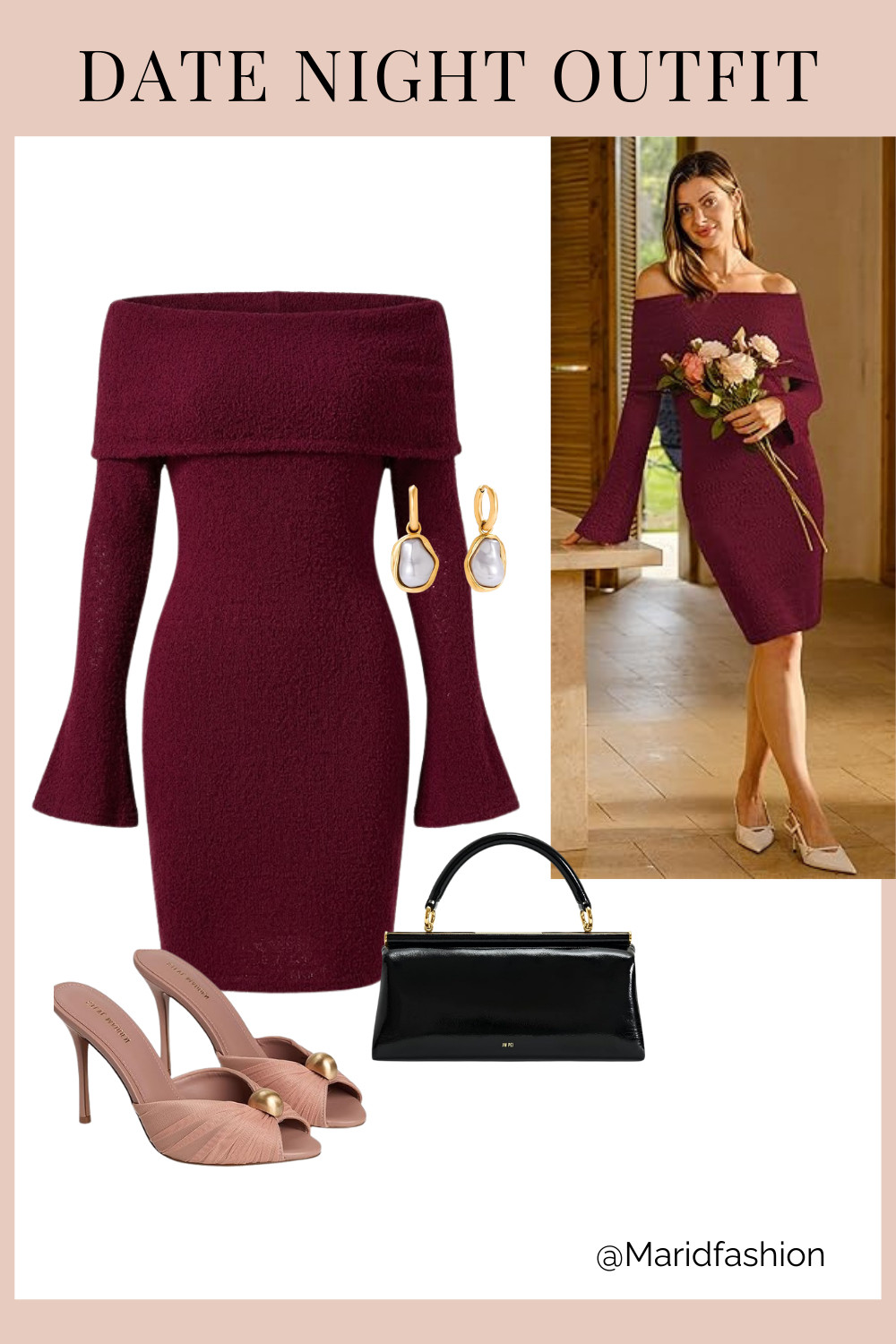 Date night done right! I'm completely obsessed with the romantic vibes of this off-shoulder sweater dress. It's the perfect blend of cozy and chic with its textured wool blend fabric. 
I’ve paired it with a classic top handle bag and simple gold accessories. I’ve linked this look below. 
#LTKdate #DateNightOutfit #OOTN #OffShoulderDress #SweaterDress #WinterFashion #DateNightStyle #ChicOutfit #EveningLook #RomanticVibes #LTKunder100 

 #LTKootd #LTKSeasonal #LTKPlusSize