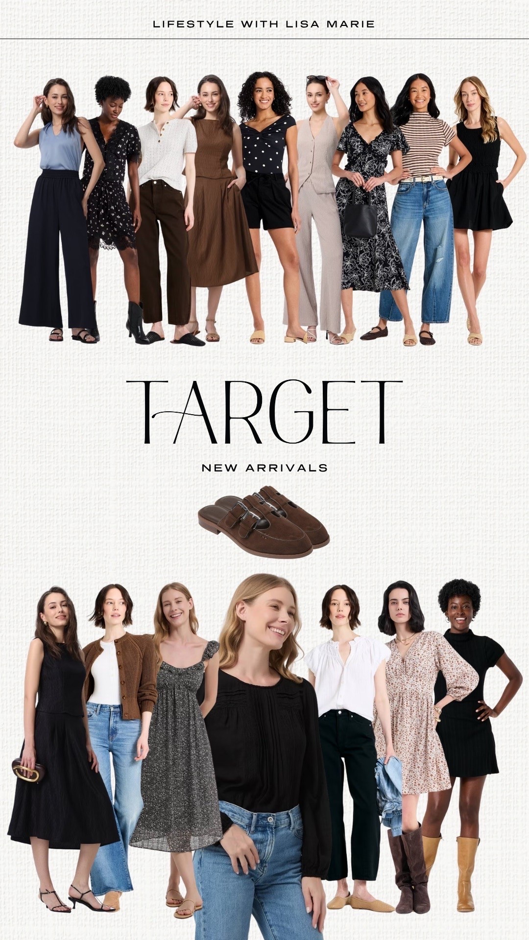 Target new arrivals for summer and early fall! Neutral elevated casual outfits. Floral dresses, skirts, tops and rompers. Black and brown outfits and dresses. Cropped trousers and pants. Two piece matching pant sets. Lightweight knit cardigans and tops. High waisted, wide leg and cropped denim. Flat mule slides.

#LTKootd #LTKSeasonal #LTKPetite