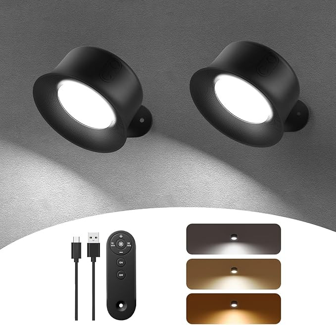 Wall Lights,LED Wall Sconces Set of 2 with 3200mAh Rechargeable Battery 3 Color Temperatures and ... | Amazon (CA)