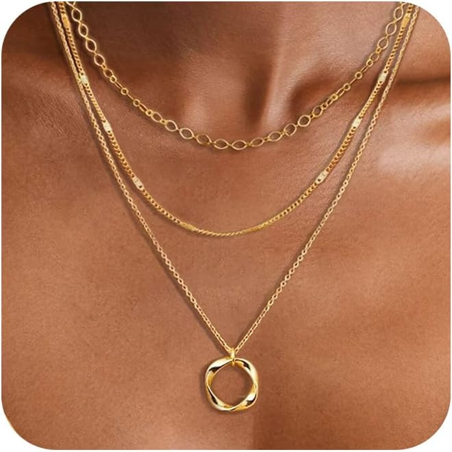 Layered Necklaces for Women, 14k Gold Plated/Sterling Silver Stackable Choker Necklaces for Women... | Amazon (US)