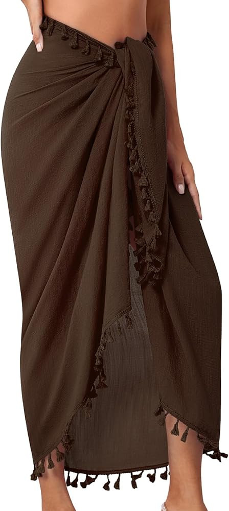QIANXIZHAN Women's Swimsuit Cover Up,Beach Sarong Wrap Bottom Coverup for Women Short Skirt | Amazon (US)