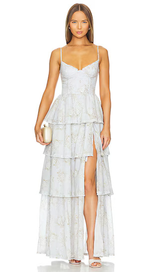 Caterina Gown in Victorian Blue Roses | Revolve Clothing (Global)