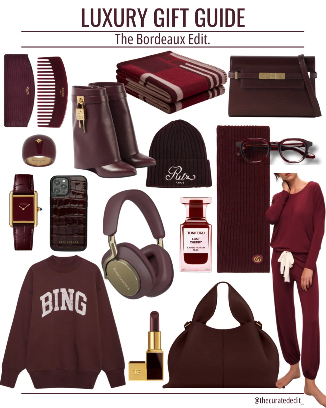 Luxury Gift Guide - The Bordeaux Edit

#luxurygifts #gifts #giftinspo #holidaygifts #luxury #burgundy 