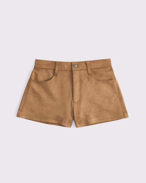 High Rise Vegan Suede Micro Short | Abercrombie & Fitch (US)