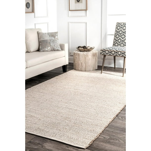 nuLOOM Handwoven Solid Elfriede Area Rug, 7' 6" x 9' 6", Natural | Walmart (US)