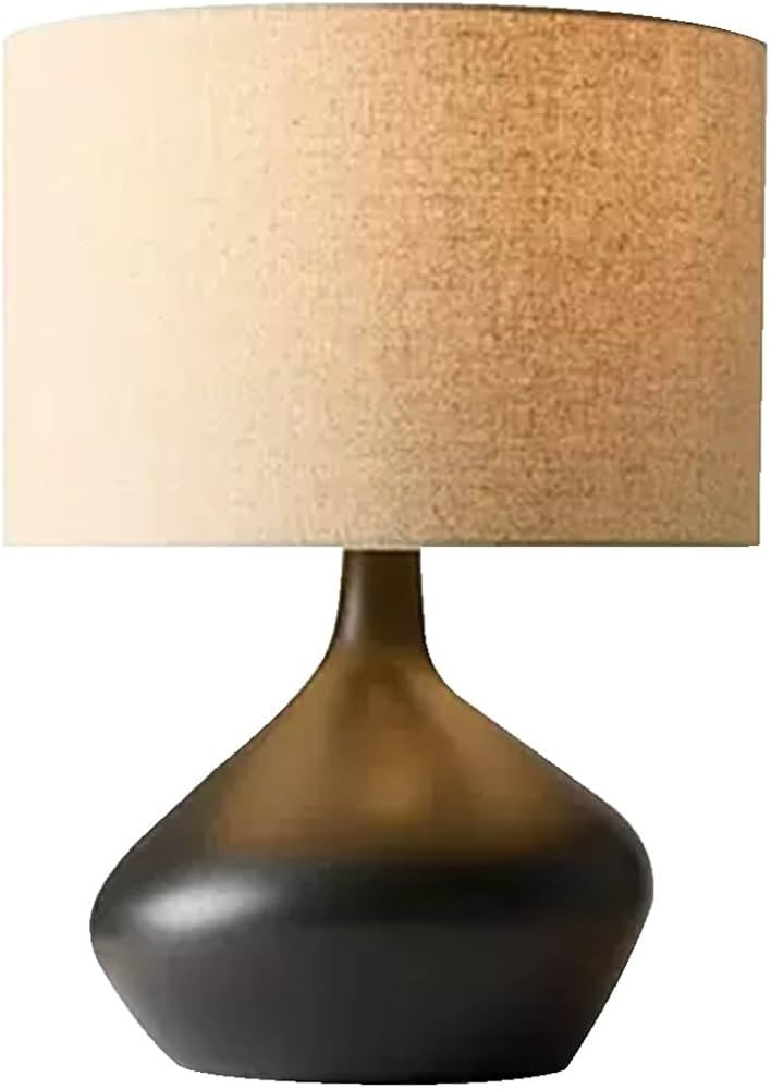 Office Lamp Bedside Lamp Reading Lamp Small Bedroom Lamp with Linen Fabric Shade for Nightstand N... | Amazon (US)